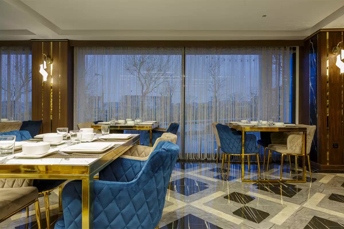 The restaurant dining room
