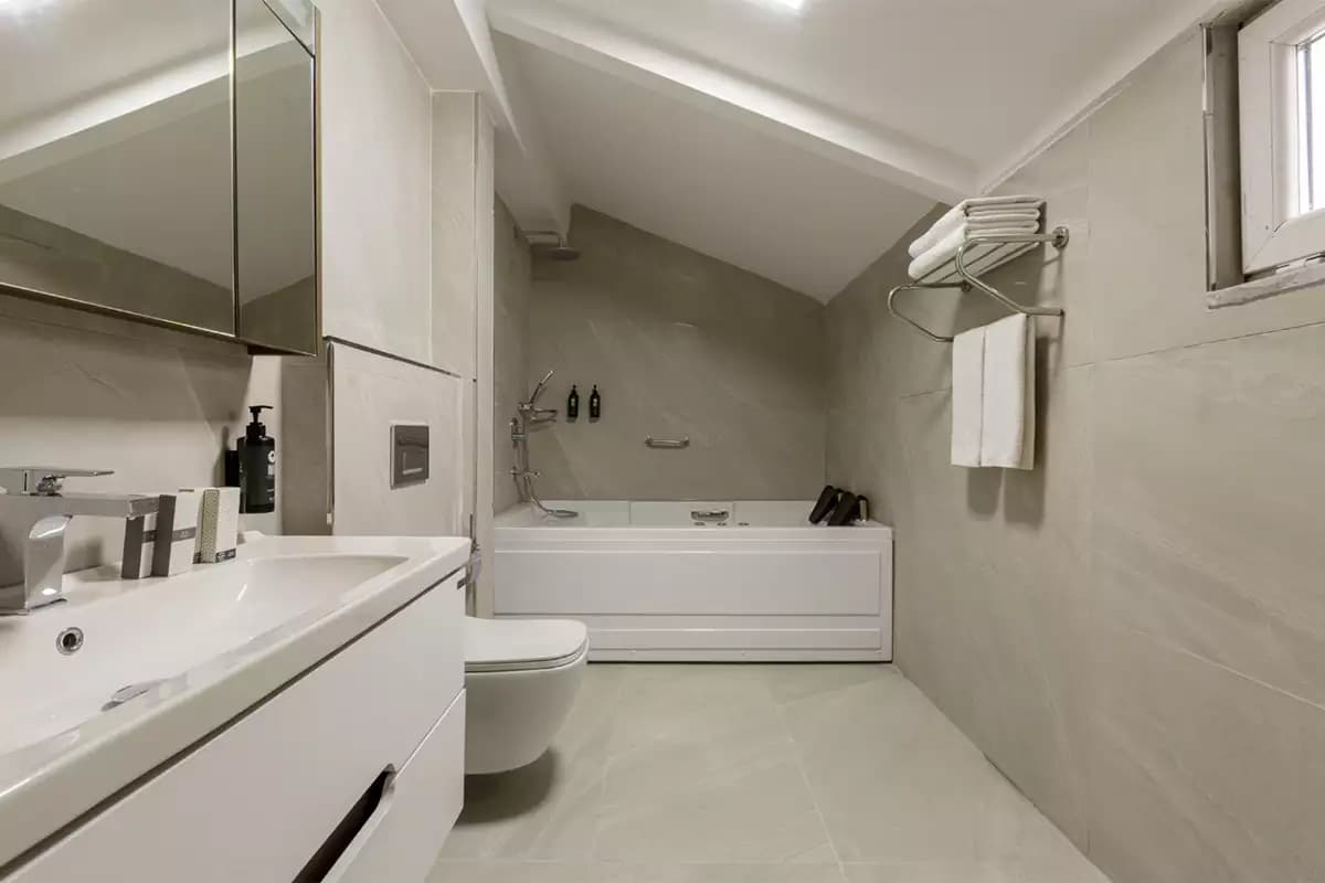 Bathroom with a jetted tub