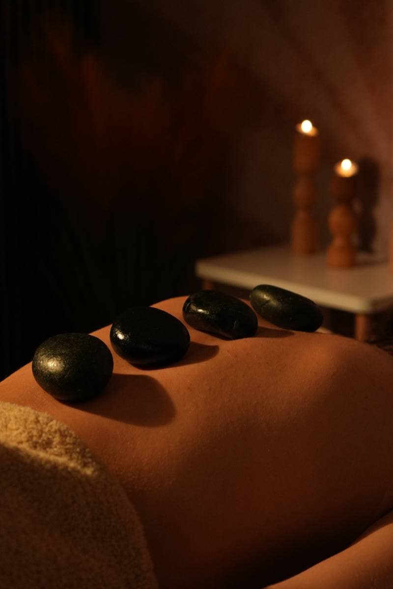 Hot stone massage at the spa